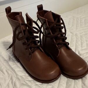 Classic Brown Kids Lace-Up Boots